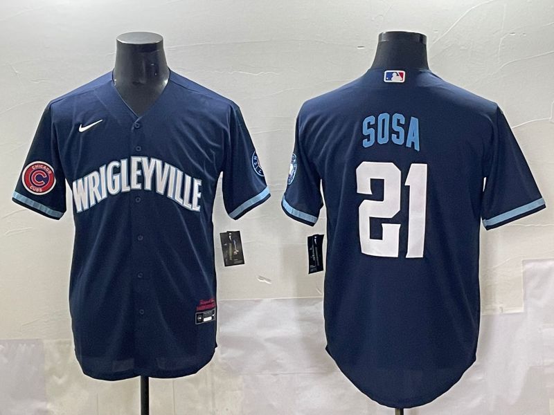 Men 2025 Chicago Cubs #21 Sosa Drak Blue City Edition Nike MLB Jersey style 5->chicago cubs->MLB Jersey